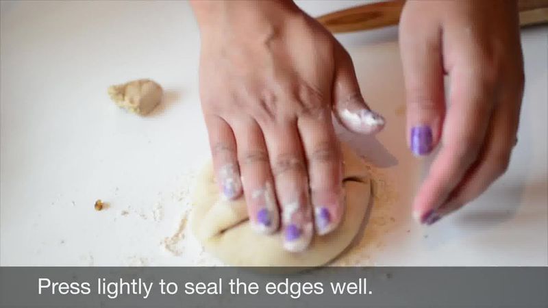 Image of the recipe cooking step-3-5 for Mushroom Kale Stuffed Paratha (Video)