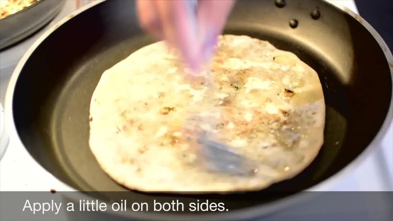 Image of the recipe cooking step-3-8 for Mushroom Kale Stuffed Paratha (Video)