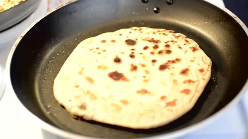 Image of the recipe cooking step-3-9 for Mushroom Kale Stuffed Paratha (Video)