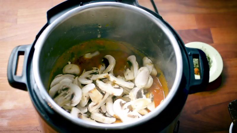 Image of the recipe cooking step-1-10 for Mushroom Masala Curry (Instant Pot + Cooker + Pan)
