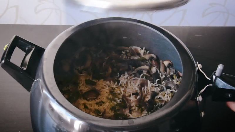 Image of the recipe cooking step-2-15 for Mushroom Pulao Recipe (Pressure Cooker – Instant Pot)