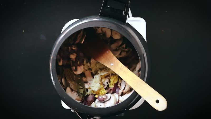 Image of the recipe cooking step-2-6 for Mushroom Pulao Recipe (Pressure Cooker – Instant Pot)