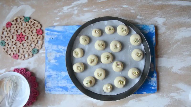 Image of the recipe cooking step-1-9 for Nankhatai Recipe - Indian Shortbread Cookies