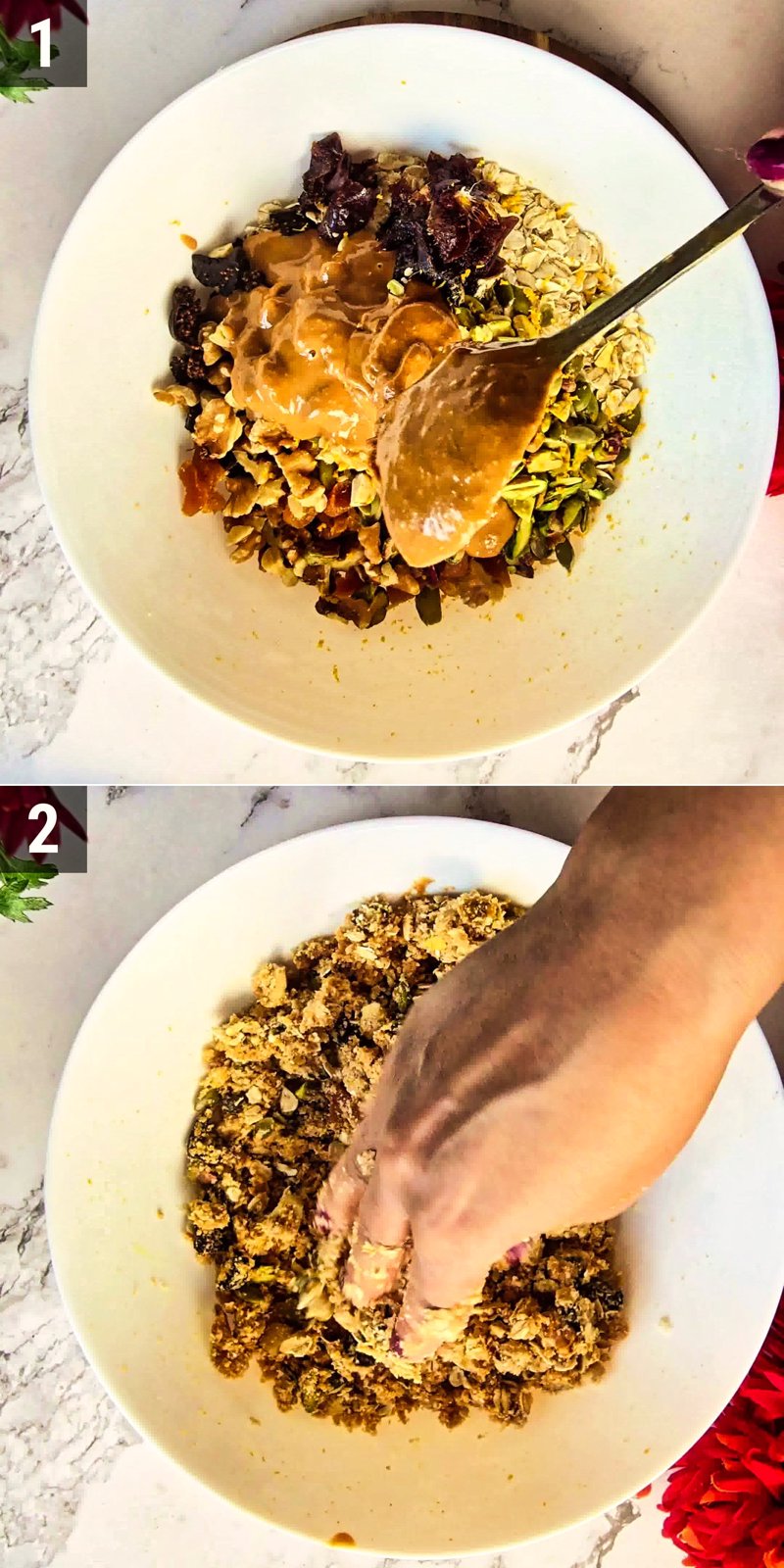 Image of the recipe cooking step-1-2 for No Bake Almond Energy Bars