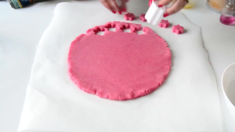 Image of the recipe cooking step-1-9 for No Bake Almond Flower Cookies - Badam Katli