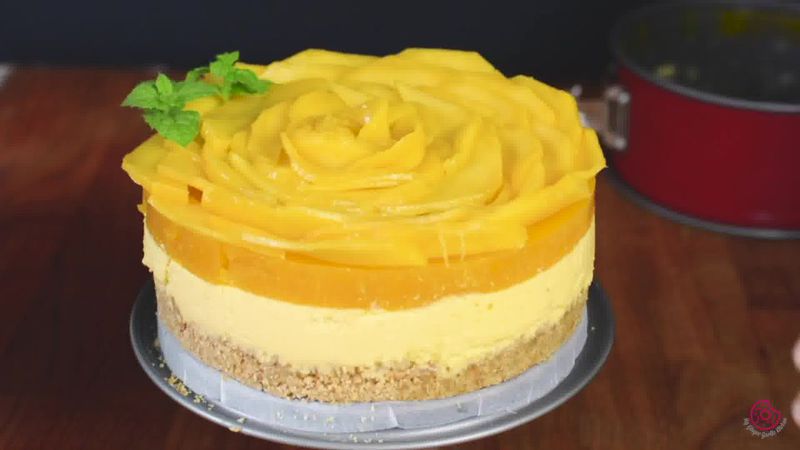 Image of the recipe cooking step-4-2 for No Bake Mango Cheesecake