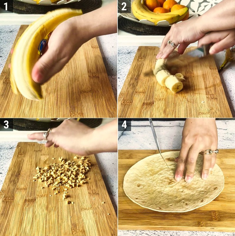 Image of the recipe cooking step-1-1 for Nutella Banana Wrap