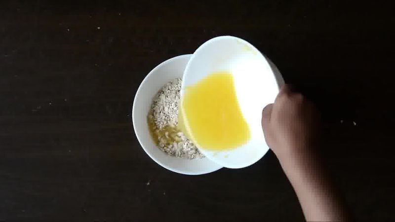 Image of the recipe cooking step-1-1 for Oats Orange Eggless Muffins 3 Ways (Video)