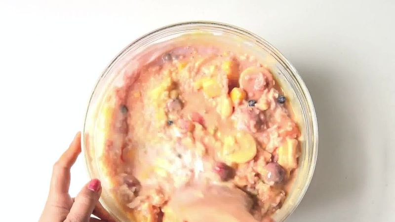 Image of the recipe cooking step-1-4 for Rajasthani Sweet Oliya Recipe – Fruity Rice Yogurt Pudding