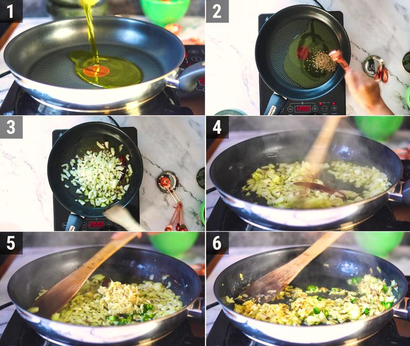 Image of the recipe cooking step-1-3 for Palak Chole