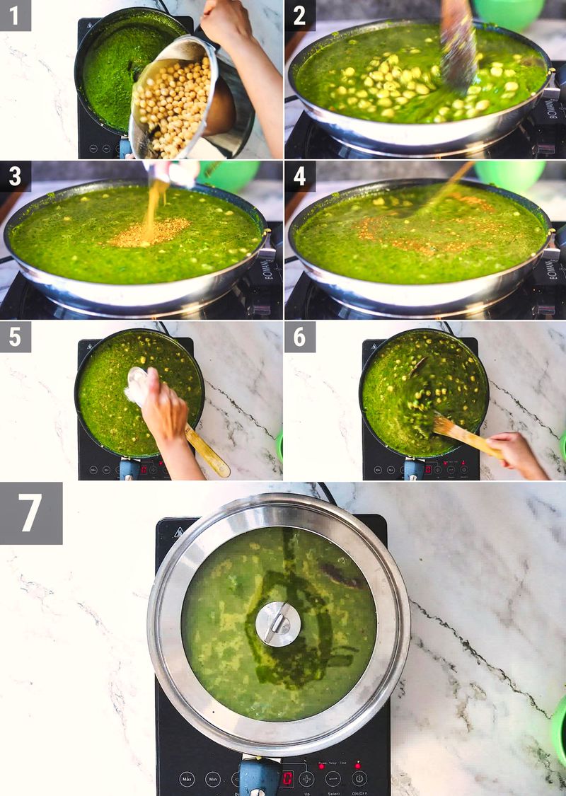 Image of the recipe cooking step-1-6 for Palak Chole