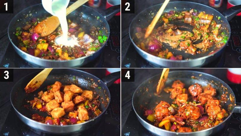 Image of the recipe cooking step-4-3 for Paneer Manchurian
