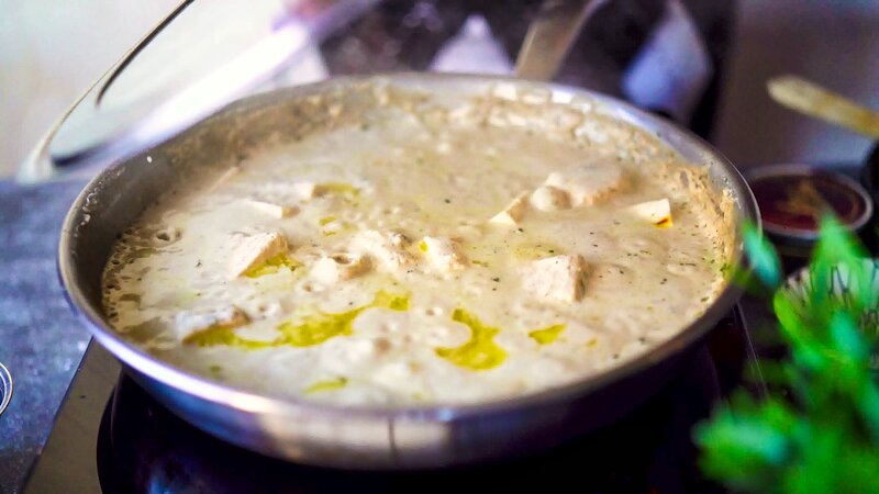 Image of the recipe cooking step-3-8 for Paneer Nawabi (Creamy White Gravy Paneer Curry)