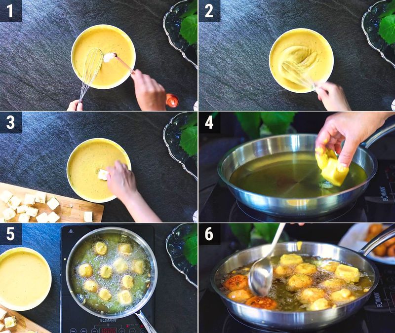 Image of the recipe cooking step-3-1 for Paneer Pakora