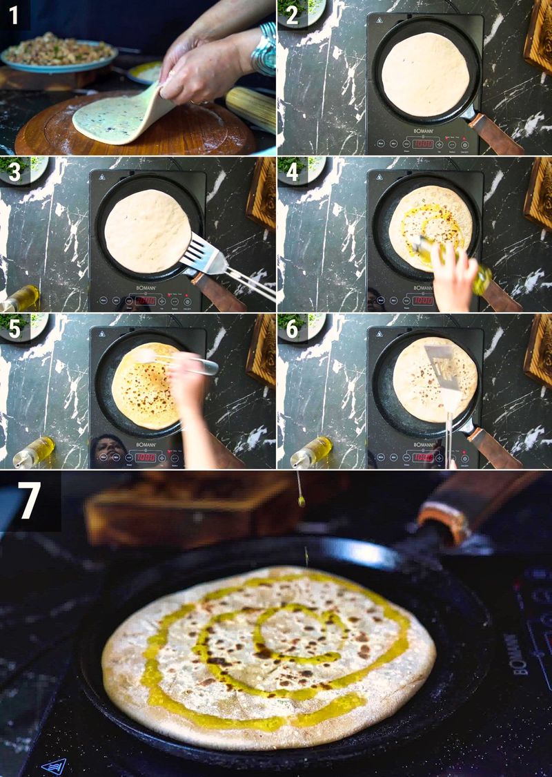 Image of the recipe cooking step-3-3 for Paneer Paratha