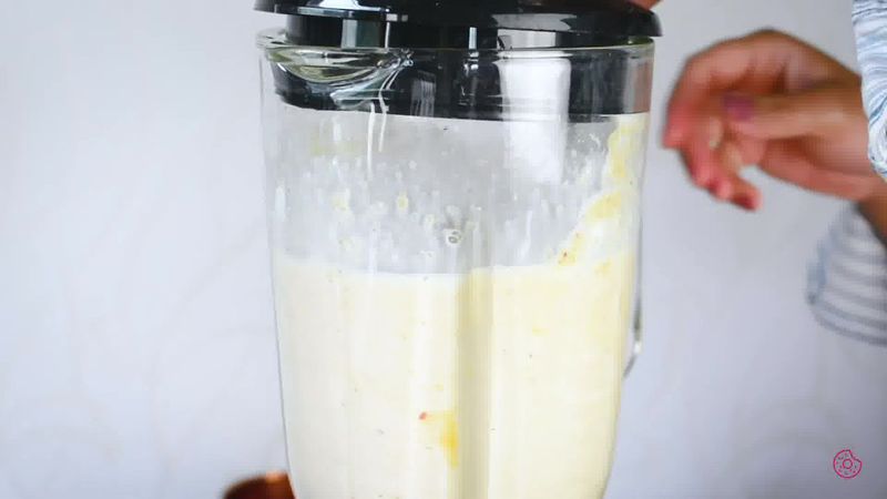 Image of the recipe cooking step-1-3 for Peach Lassi