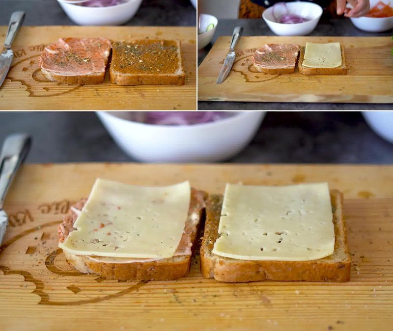 Image of the recipe cooking step-1-4 for Peanut Butter and Veggie Grilled Cheese Sandwich