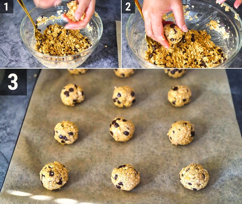 Image of the recipe cooking step-1-5 for Peanut Butter Banana Oatmeal Cookies