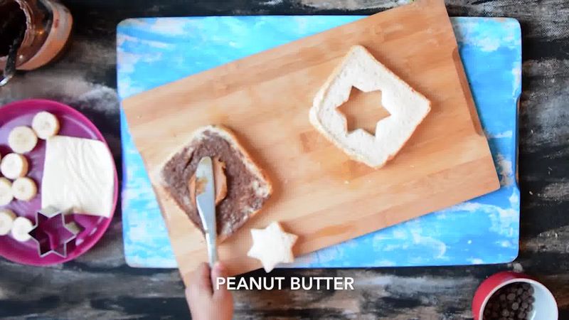 Image of the recipe cooking step-1-3 for Peanut Butter Chocolate Banana Sandwich | Video Recipe