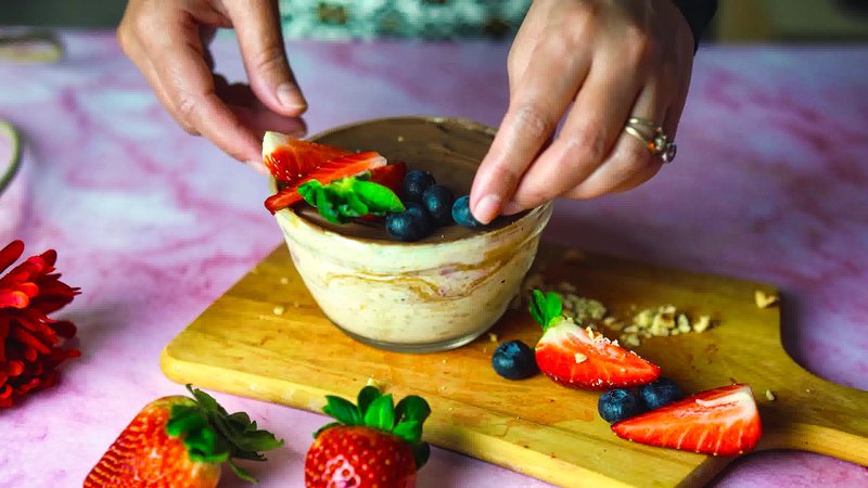 Image of the recipe cooking step-1-6 for Peanut Butter Yogurt Bowl