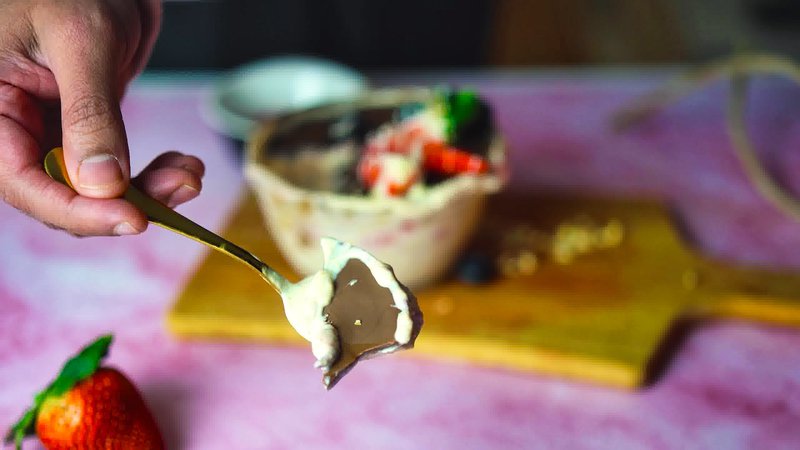 Image of the recipe cooking step-1-7 for Peanut Butter Yogurt Bowl