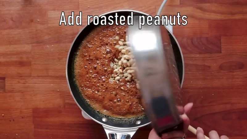 Image of the recipe cooking step-3-2 for Peanut Chikki – Peanut Brittle
