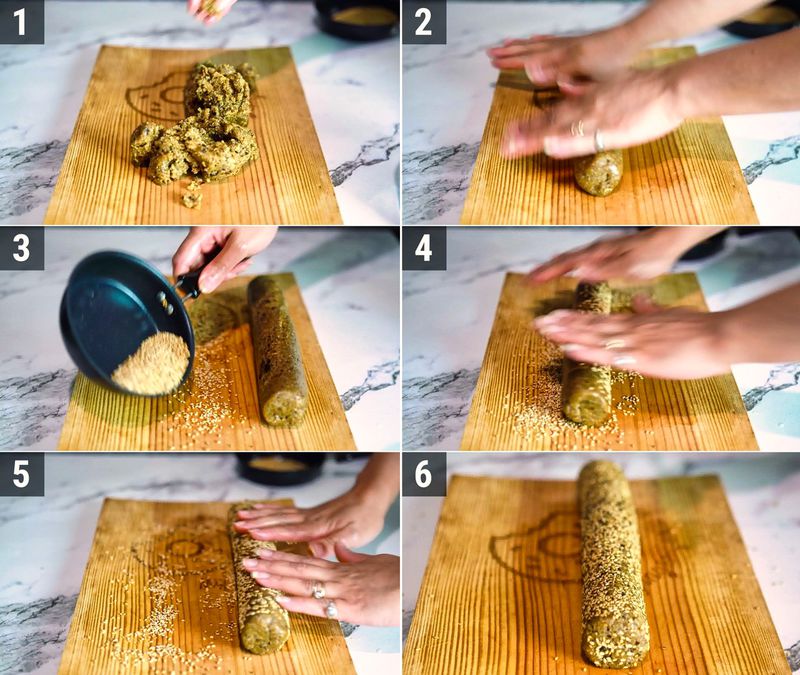Image of the recipe cooking step-1-3 for Peanut Date Roll
