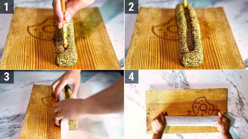 Image of the recipe cooking step-1-4 for Peanut Date Roll