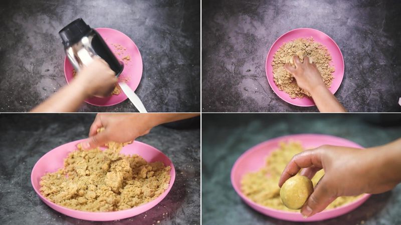 Image of the recipe cooking step-1-7 for Peanut Ladoo
