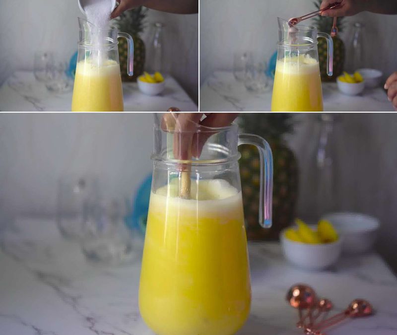Image of the recipe cooking step-1-7 for Pineapple Juice Recipe