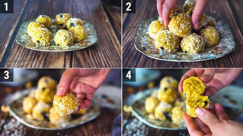 Image of the recipe cooking step-1-8 for Pineapple Ladoo