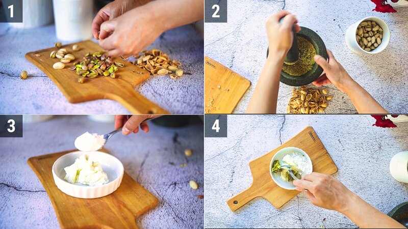 Image of the recipe cooking step-1-1 for Pistachio Cream Cups