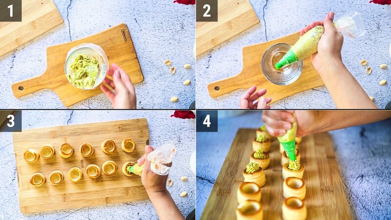 Image of the recipe cooking step-1-3 for Pistachio Cream Cups