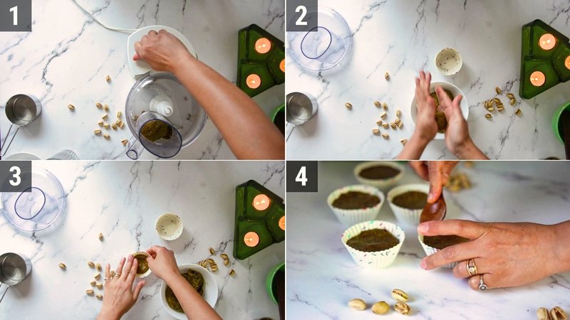 Image of the recipe cooking step-1-3 for Pistachio Date Cups