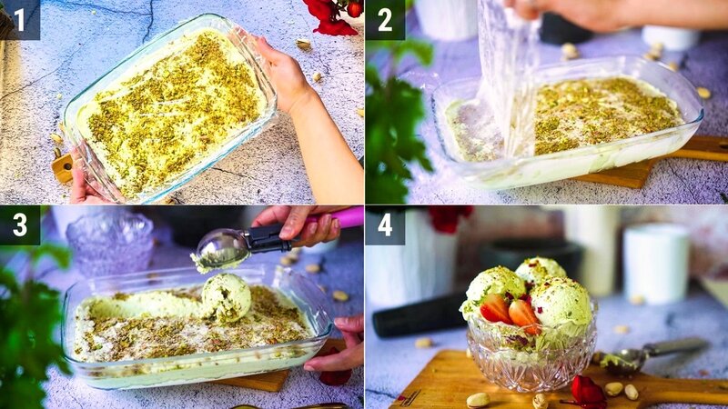 Image of the recipe cooking step-1-4 for Pistachio Ice Cream