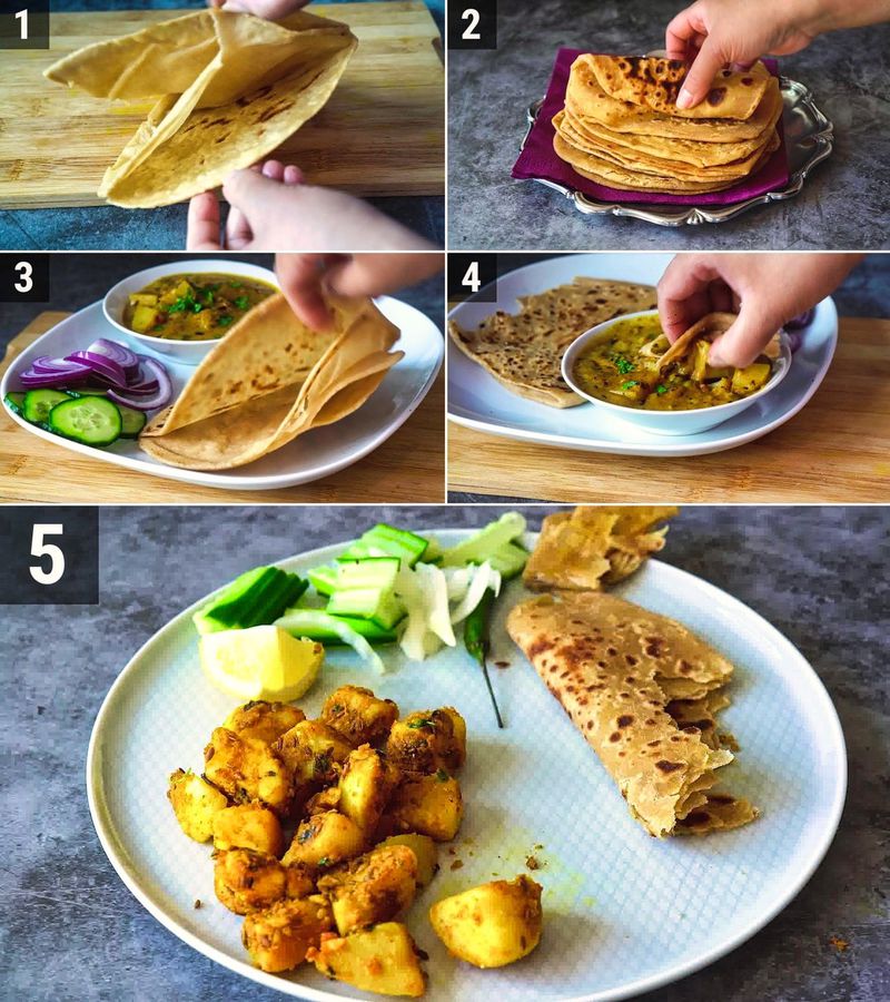 Image of the recipe cooking step-4-1 for Plain Paratha