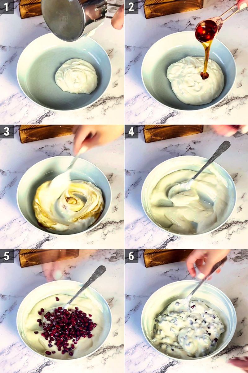 Image of the recipe cooking step-1-1 for Pomegranate Greek Yogurt Bites