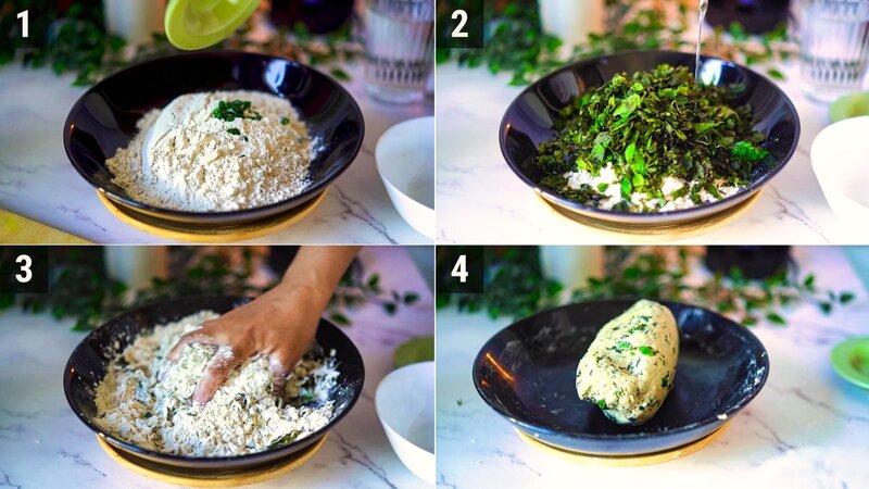 Image of the recipe cooking step-2-1 for Pudina Paratha - Mint Paratha