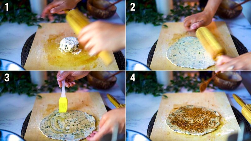 Image of the recipe cooking step-4-1 for Pudina Paratha - Mint Paratha
