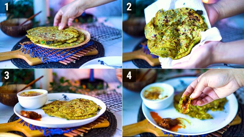 Image of the recipe cooking step-6-1 for Pudina Paratha - Mint Paratha