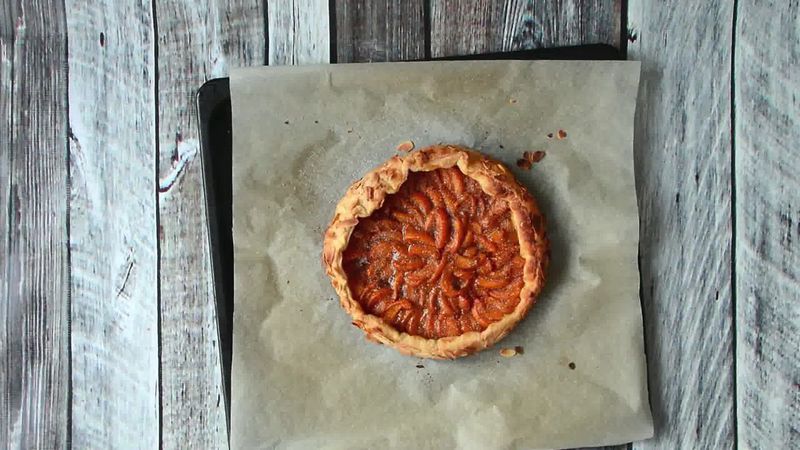 Image of the recipe cooking step-1-10 for Puff Pastry Apricot Galette with Almond Topping