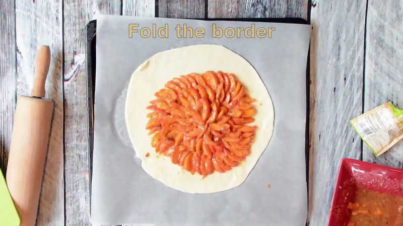 Image of the recipe cooking step-1-6 for Puff Pastry Apricot Galette with Almond Topping