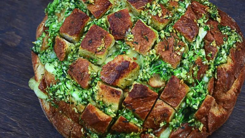 Image of the recipe cooking step-1-11 for Pull Apart Garlic Parsley Bread [With Video]