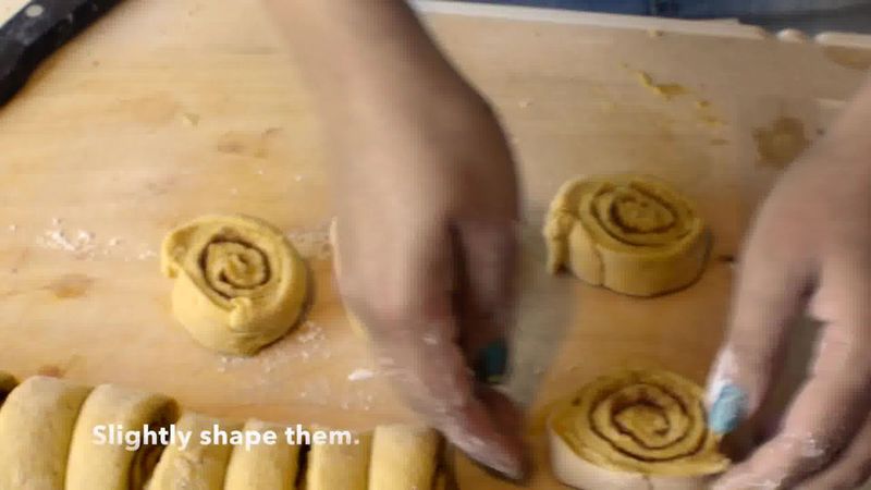 Image of the recipe cooking step-3-7 for Easy Pumpkin Cinnamon Rolls - Pumpkin Cinnamon Bun