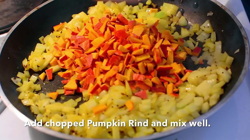 Image of the recipe cooking step-1-6 for Pumpkin Rind Stir-Fry | Kaddu Ke Chilke is Sabji