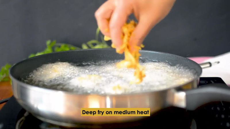 Image of the recipe cooking step-2-3 for Onion Pakoda (Fritters)