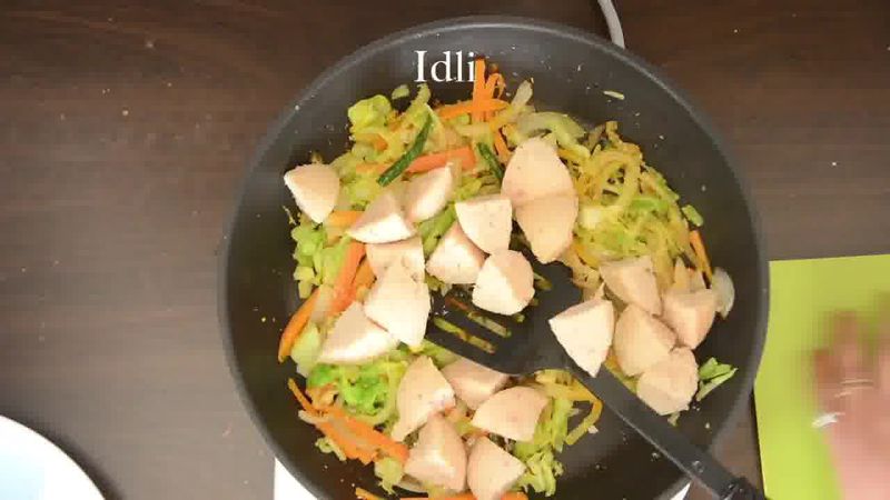 Image of the recipe cooking step-3-6 for Radish Lentil Idli Fry + Carrot Ginger Chutney