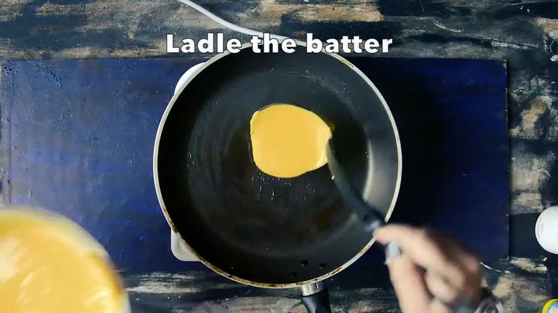 Image of the recipe cooking step-2-2 for Besan Ke Cheele Ka Raita - Chickpea Pancake Yogurt