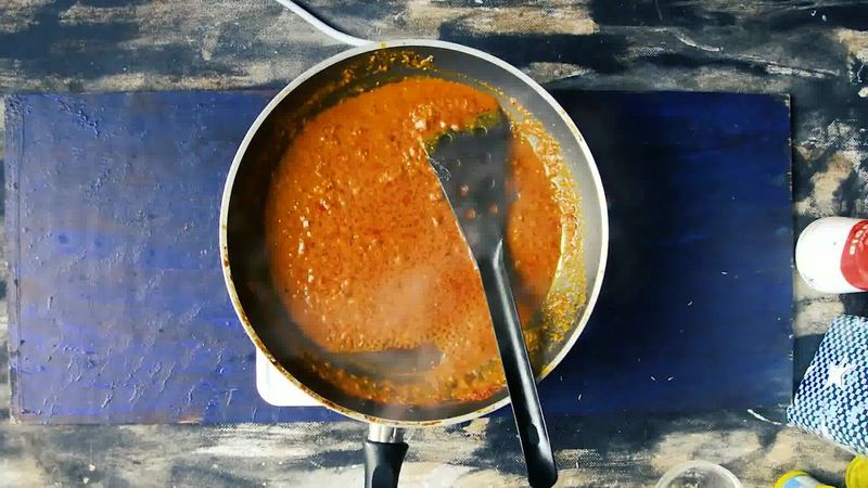 Image of the recipe cooking step-3-4 for Besan Ke Cheele Ki Sabzi - Chickpea Pancake Curry