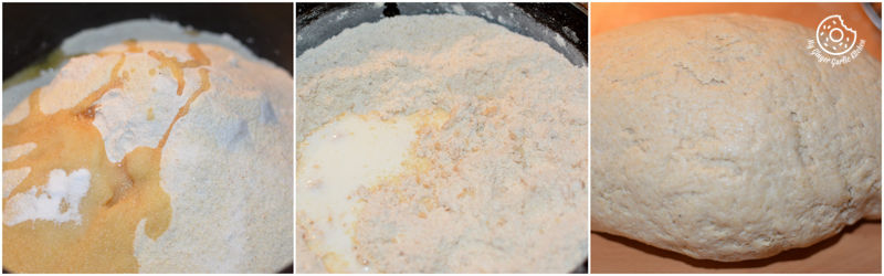 dough with a mixture of flour and a mixture of butter for bati
